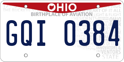OH license plate GQI0384
