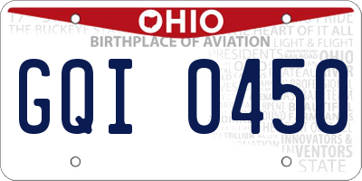 OH license plate GQI0450