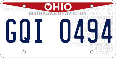 OH license plate GQI0494