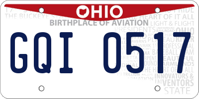 OH license plate GQI0517