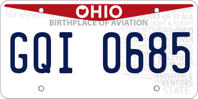 OH license plate GQI0685