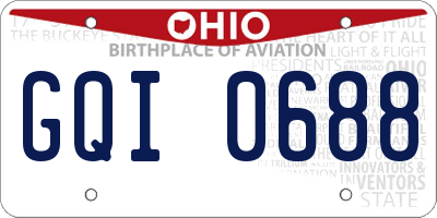 OH license plate GQI0688