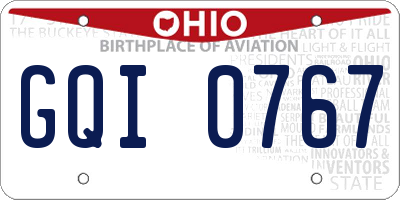 OH license plate GQI0767