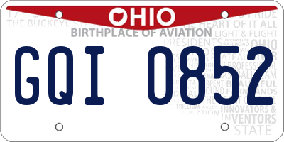 OH license plate GQI0852