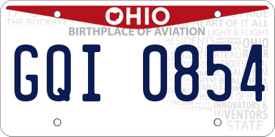 OH license plate GQI0854