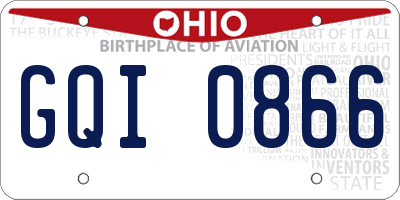 OH license plate GQI0866
