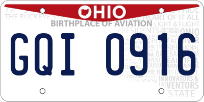 OH license plate GQI0916