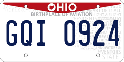 OH license plate GQI0924