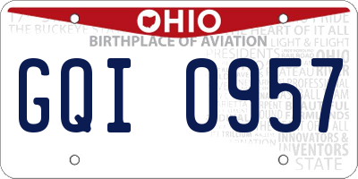 OH license plate GQI0957