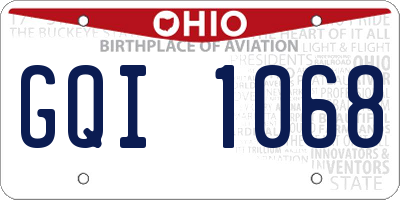OH license plate GQI1068