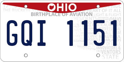 OH license plate GQI1151