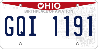 OH license plate GQI1191
