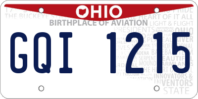 OH license plate GQI1215