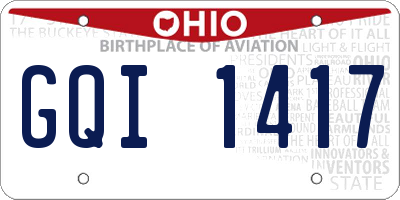 OH license plate GQI1417