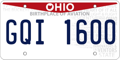 OH license plate GQI1600