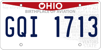 OH license plate GQI1713