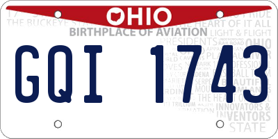 OH license plate GQI1743