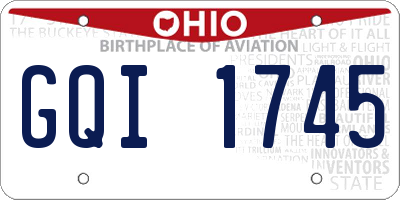 OH license plate GQI1745