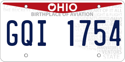 OH license plate GQI1754