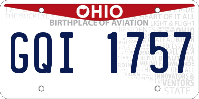 OH license plate GQI1757