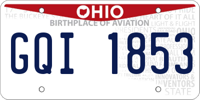 OH license plate GQI1853