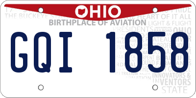 OH license plate GQI1858