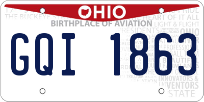 OH license plate GQI1863