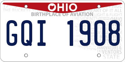 OH license plate GQI1908
