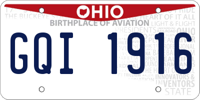 OH license plate GQI1916