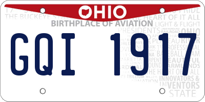 OH license plate GQI1917