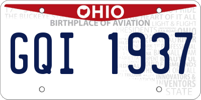 OH license plate GQI1937