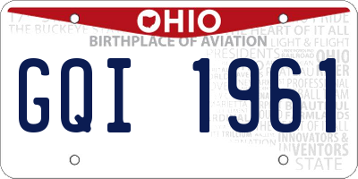 OH license plate GQI1961