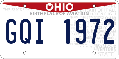 OH license plate GQI1972