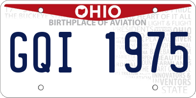OH license plate GQI1975