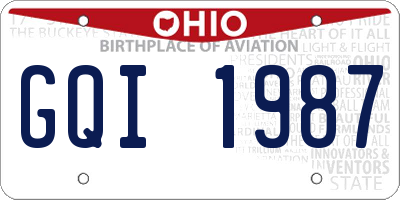 OH license plate GQI1987