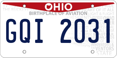OH license plate GQI2031