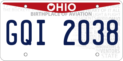 OH license plate GQI2038