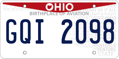 OH license plate GQI2098
