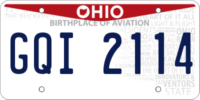 OH license plate GQI2114