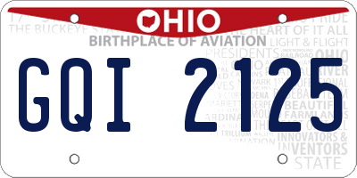 OH license plate GQI2125