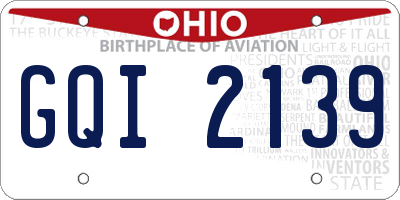 OH license plate GQI2139