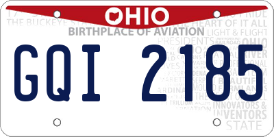 OH license plate GQI2185