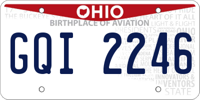 OH license plate GQI2246