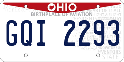 OH license plate GQI2293