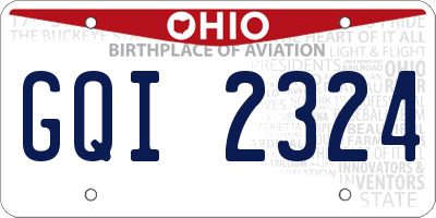OH license plate GQI2324