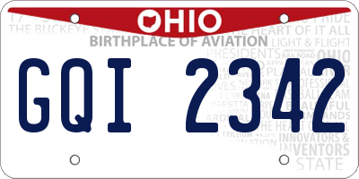 OH license plate GQI2342