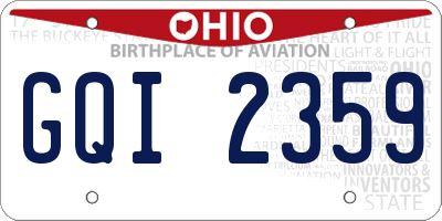 OH license plate GQI2359
