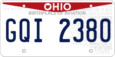 OH license plate GQI2380