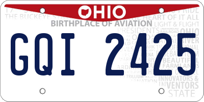 OH license plate GQI2425