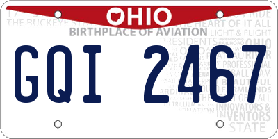 OH license plate GQI2467